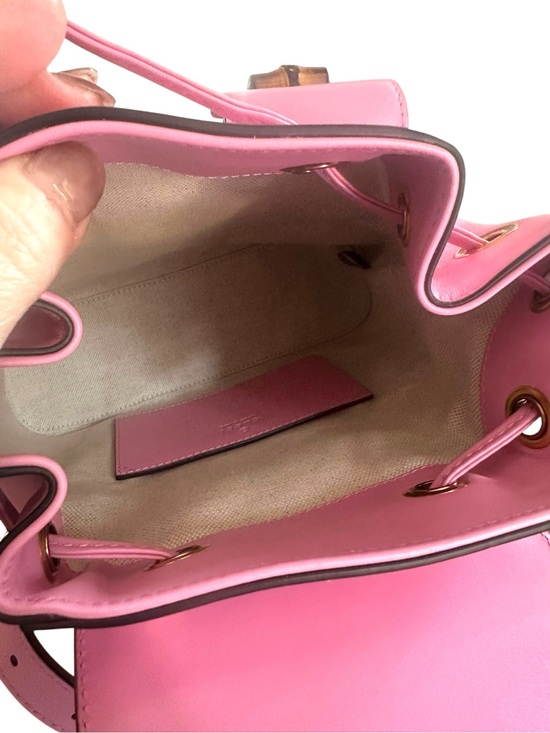 NWT Gucci Bamboo Mini Backpack Pink Leather Box Dust Bag Cards Rare main image 7
